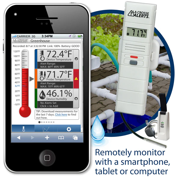 Greenhouse Temperature and Humidity Monitor and Alert System with Wet Temperature Probe