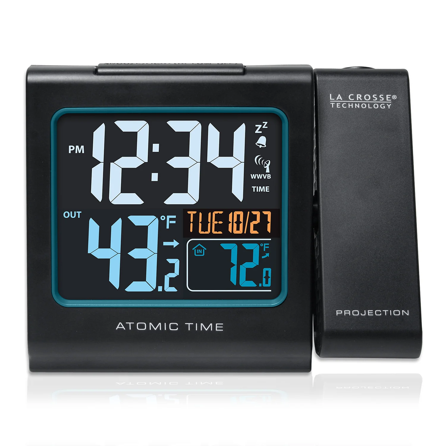 Atomic Projection Alarm Clock with IN/OUT Temperature and USB Charging - Image 6