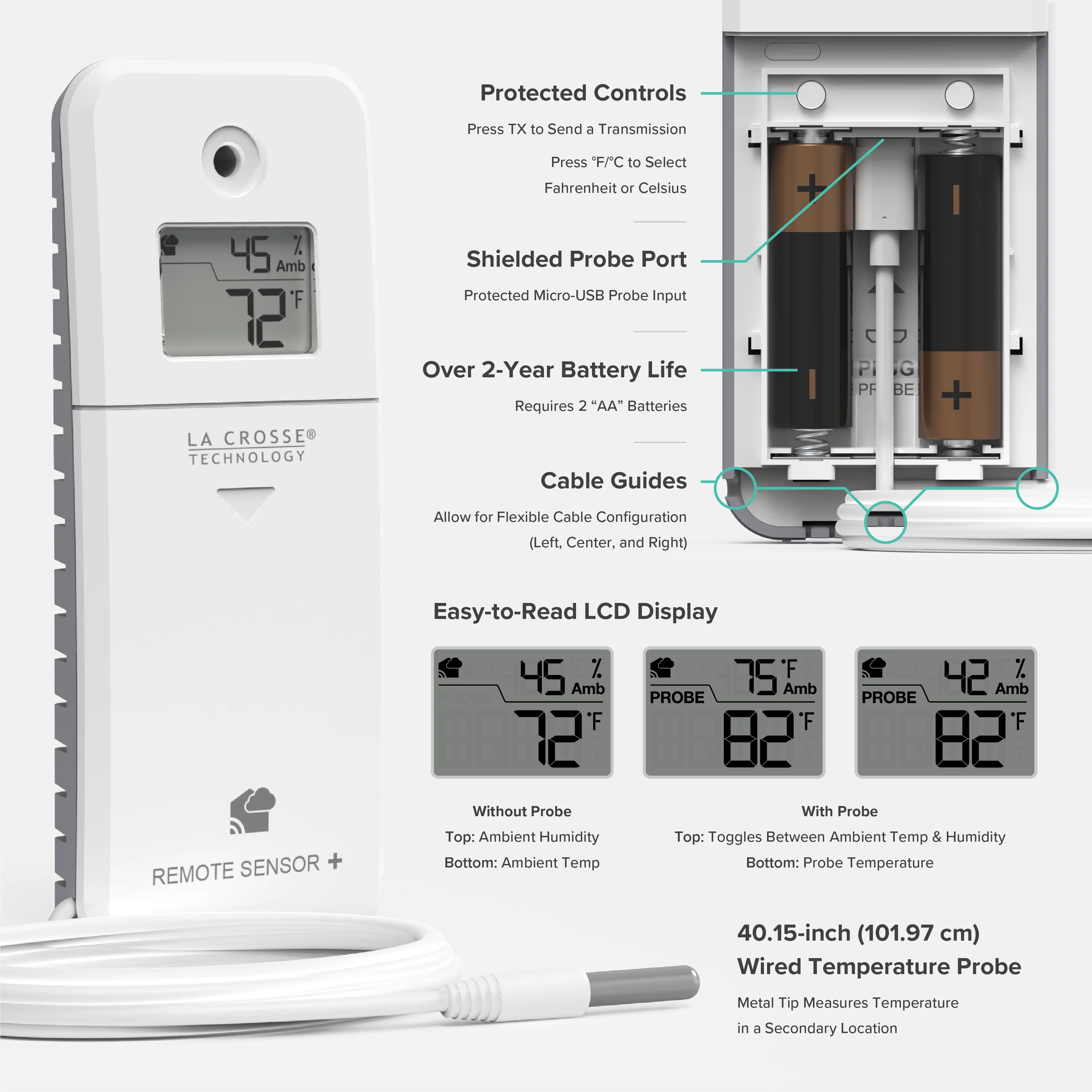 LTV-THP1-T1 Temperature & Humidity Sensor with Temperature Probe - Image 5
