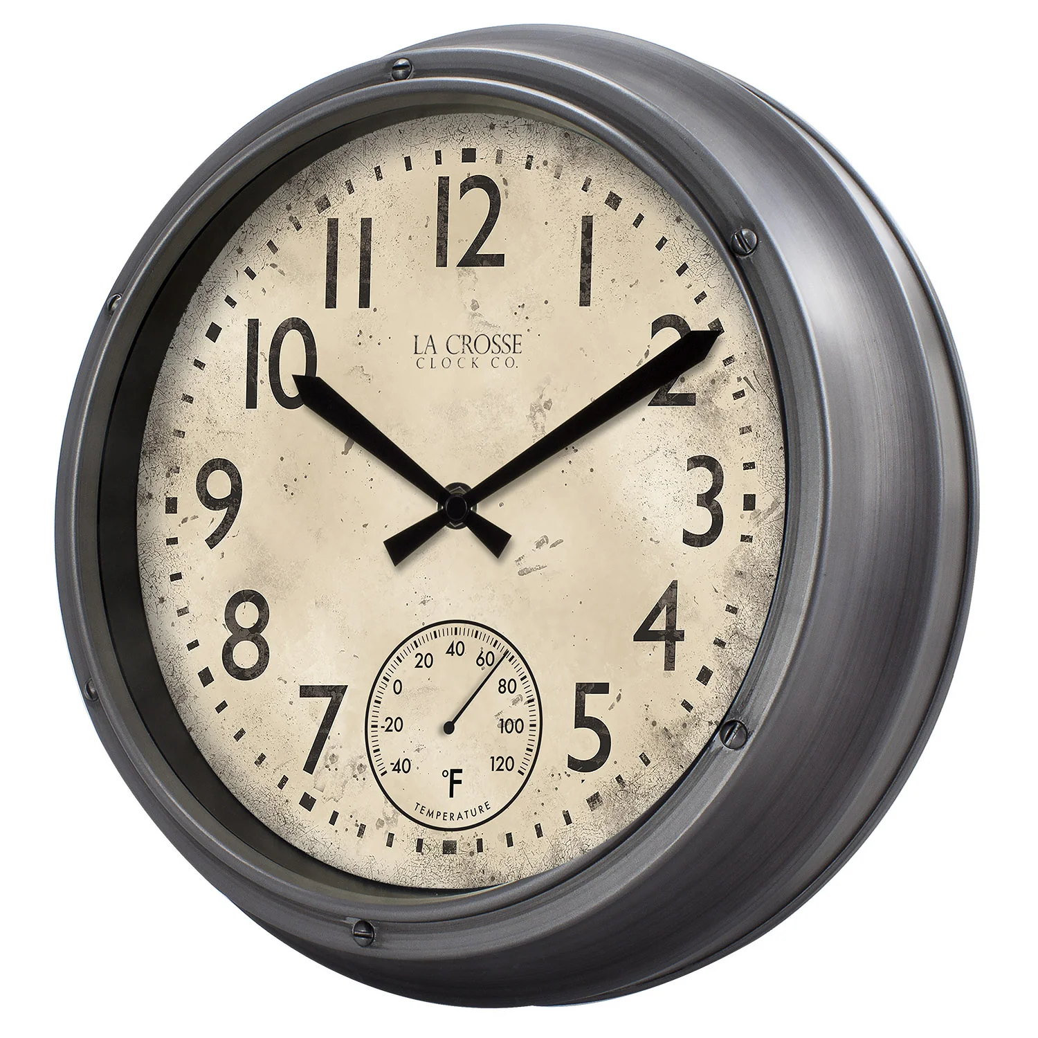 T84220 12 inch Indoor/Outdoor Wall Clock with Temperature - Image 2