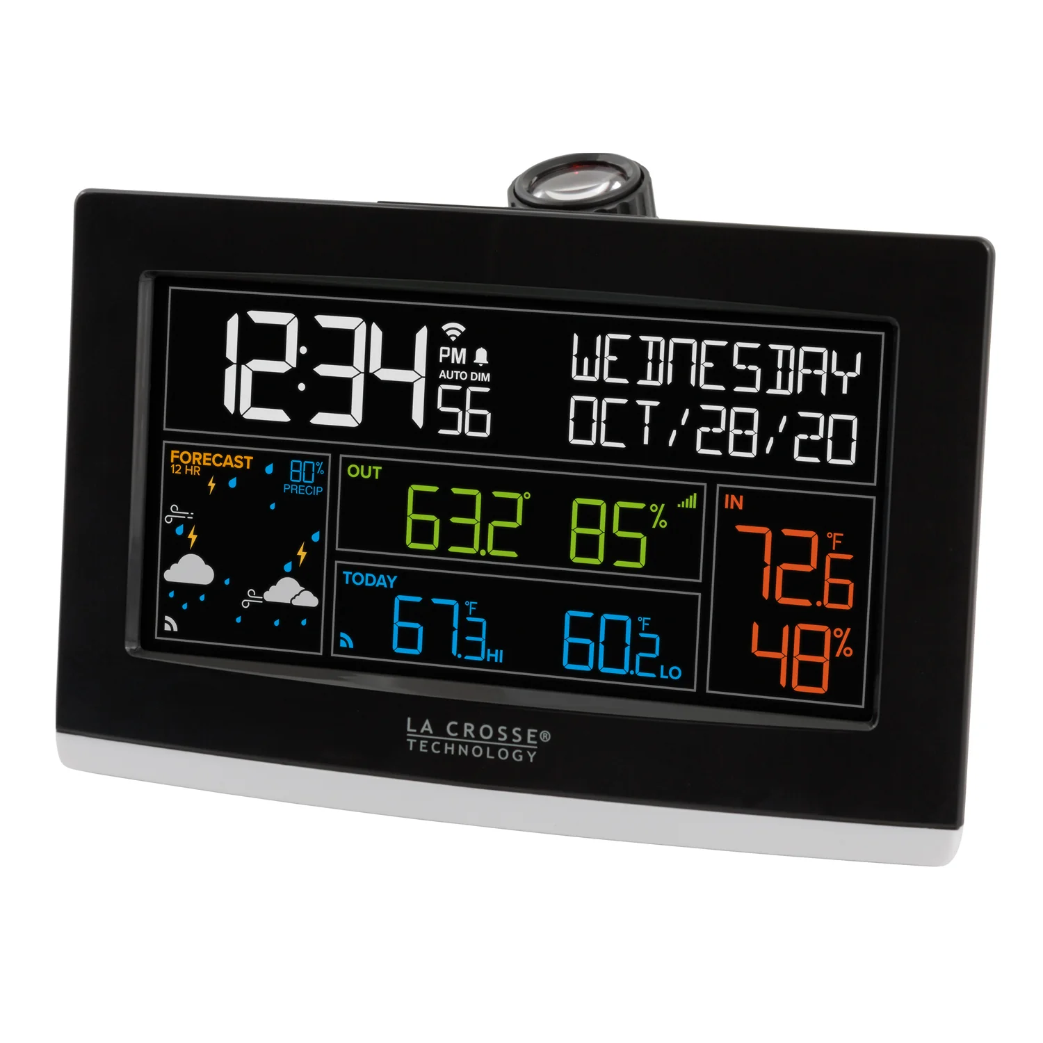 VA1 Wi-Fi Projection Alarm Clock with Outdoor Temp and Humidity - Image 3