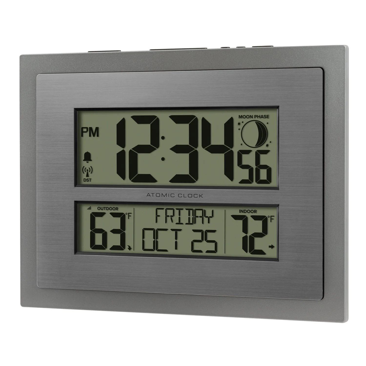 W79752V2 Silver Atomic Digital Clock - Image 2