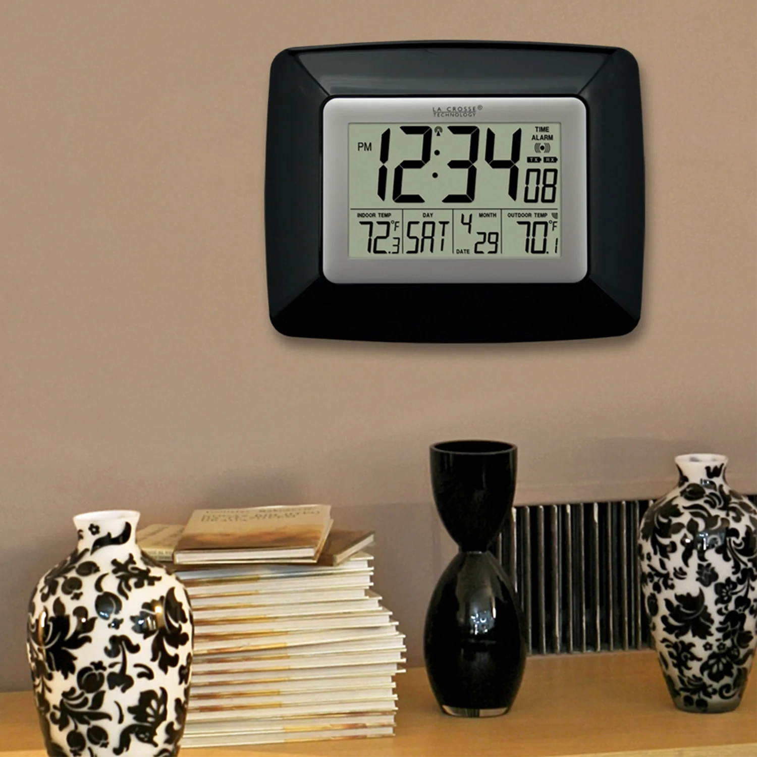 Atomic Digital Wall Clock  with Indoor/Outdoor Temperature - Image 3