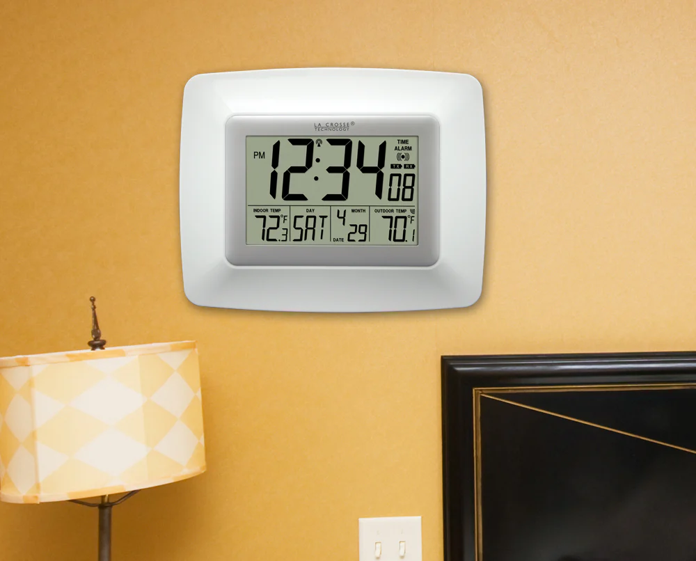 Atomic Digital Wall Clock  with Indoor/Outdoor Temperature - Image 3