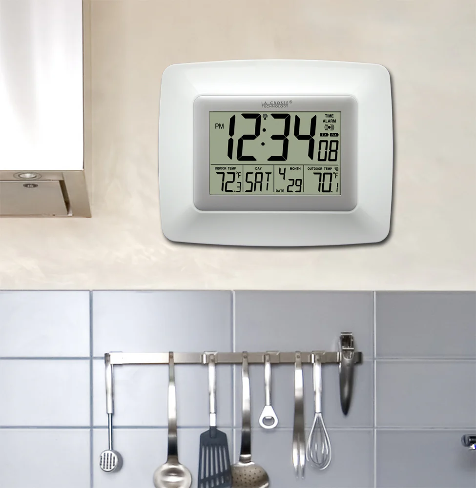 Atomic Digital Wall Clock  with Indoor/Outdoor Temperature - Image 4