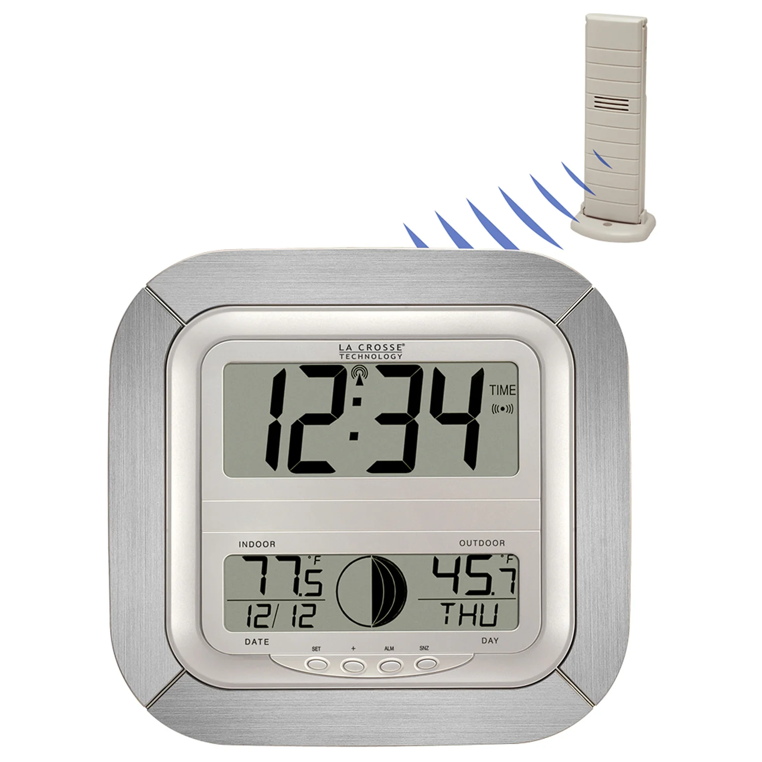 Atomic Digital Wall Clock with Moon Phase - Image 2