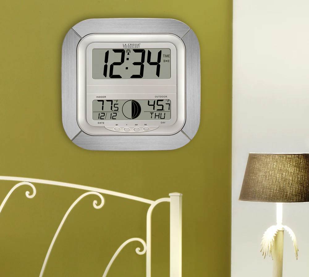 Atomic Digital Wall Clock with Moon Phase - Image 3