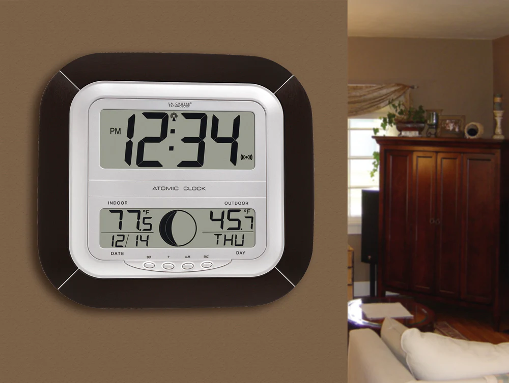 Atomic Digital Wall Clock with Moon Phase - Image 2