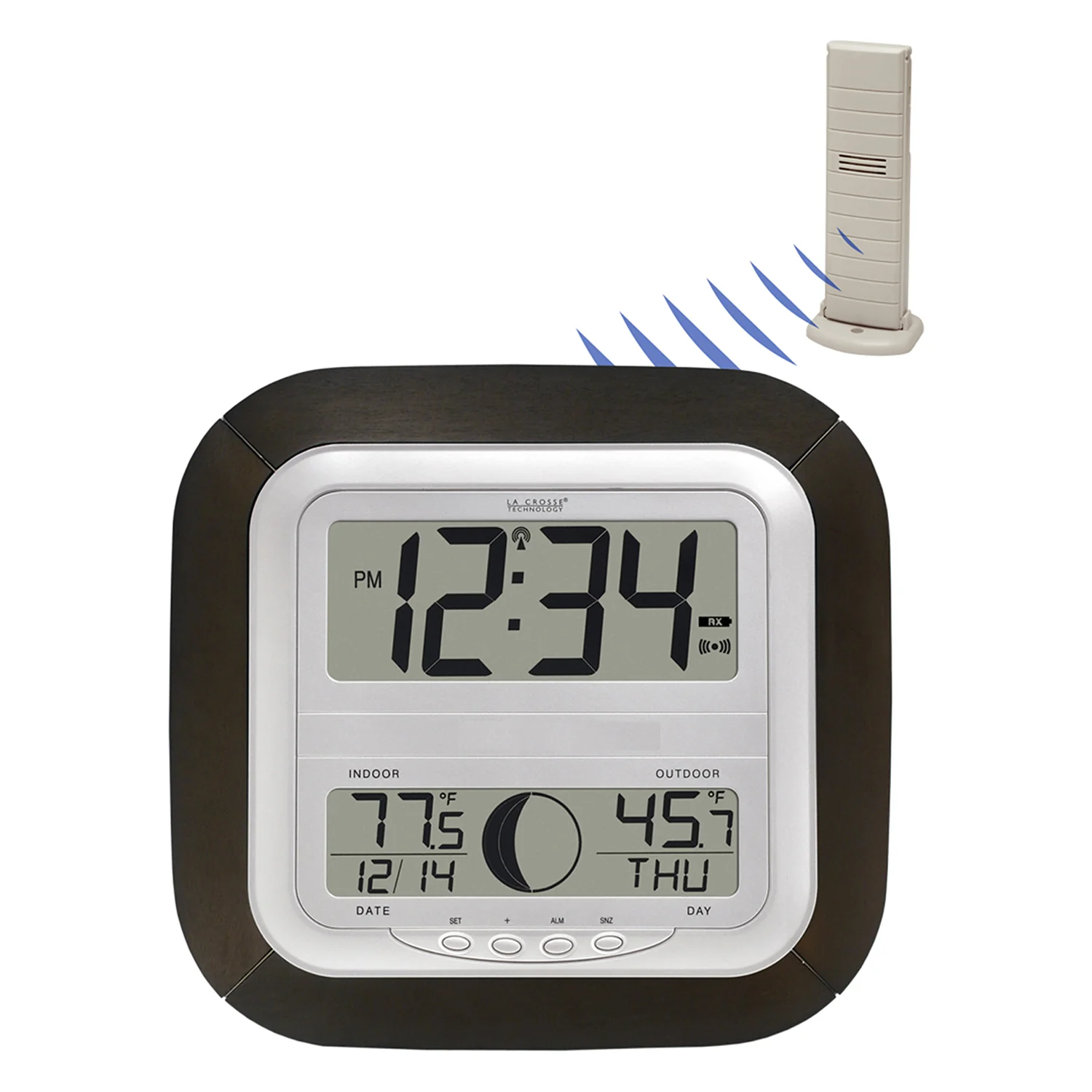 Atomic Digital Wall Clock with Moon Phase - Image 3