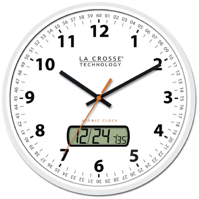 12 inch Atomic Wall Clock with Date Display