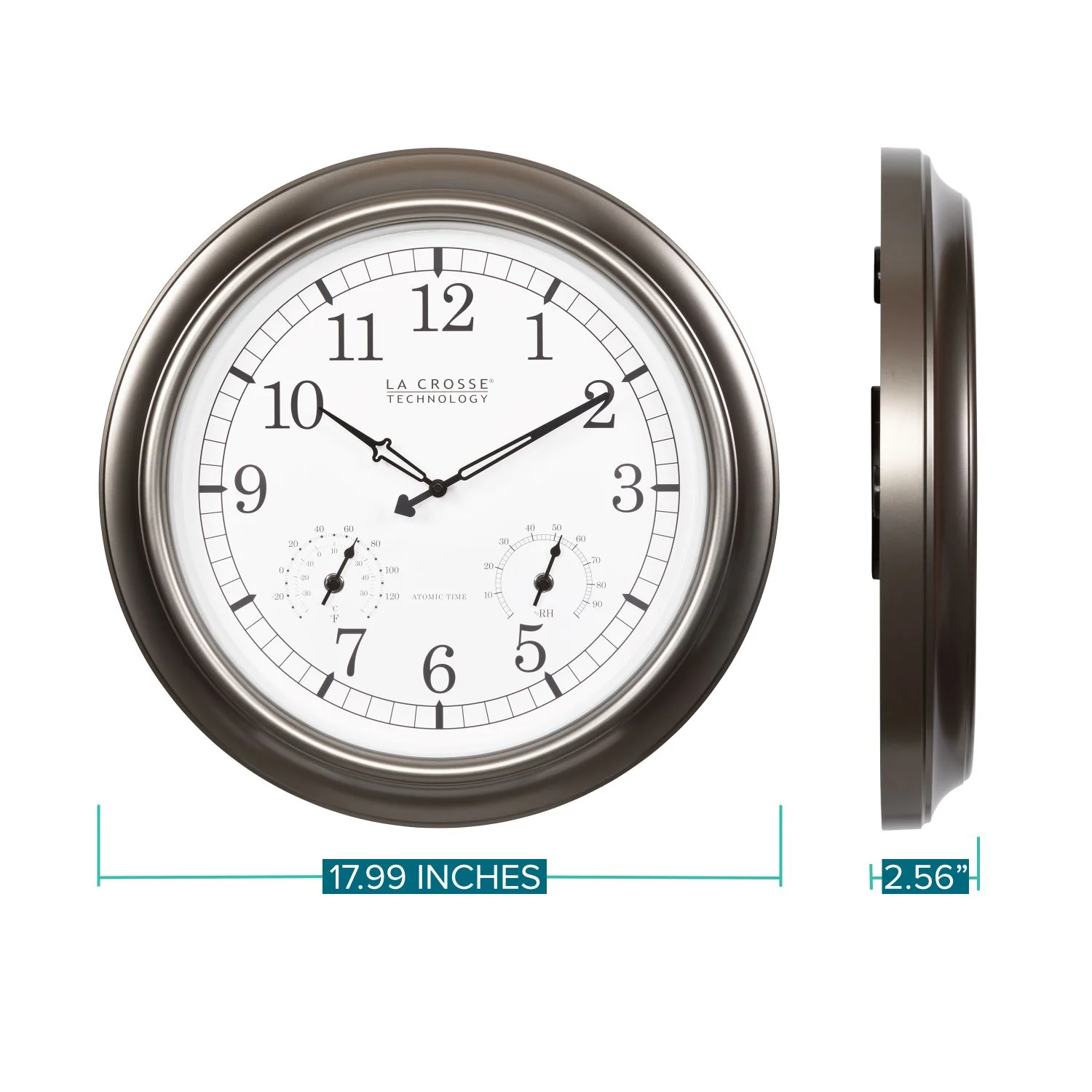 WT-3181PLX1 18-inch Indoor/Outdoor Atomic Wall Clock - Image 4