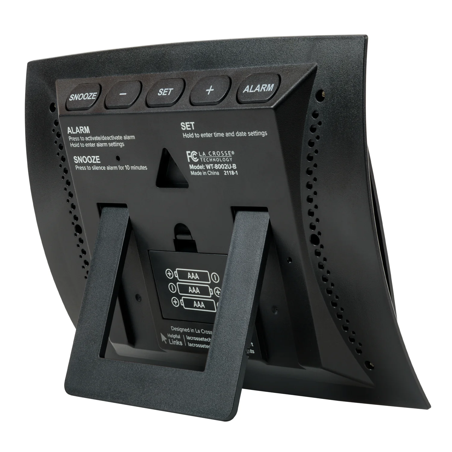 WT-8002U-B Digital Wall Clock with Indoor Temp and Calendar - Image 3