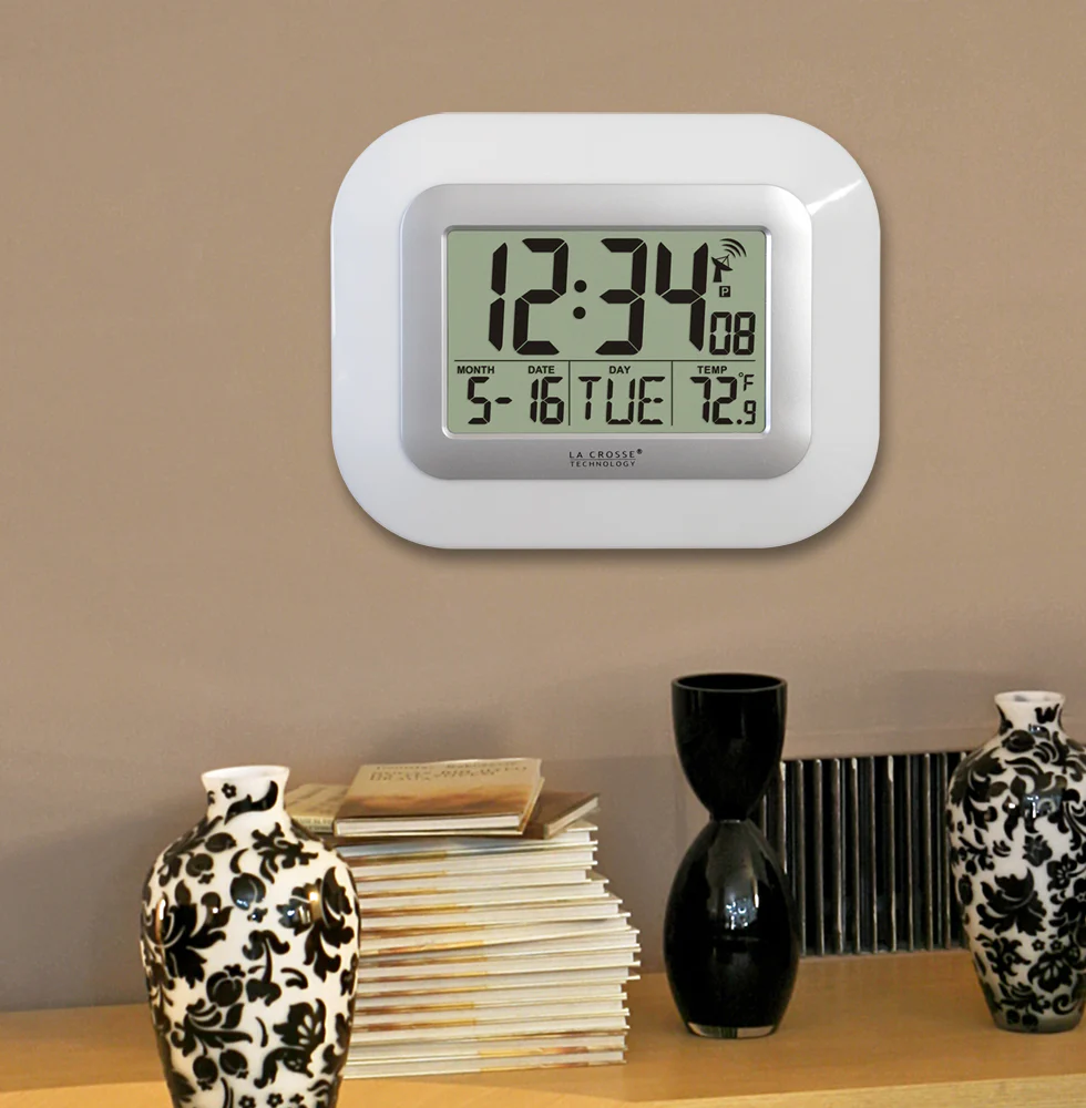 Atomic Digital Wall Clock with Indoor Temperature and Date - Image 2