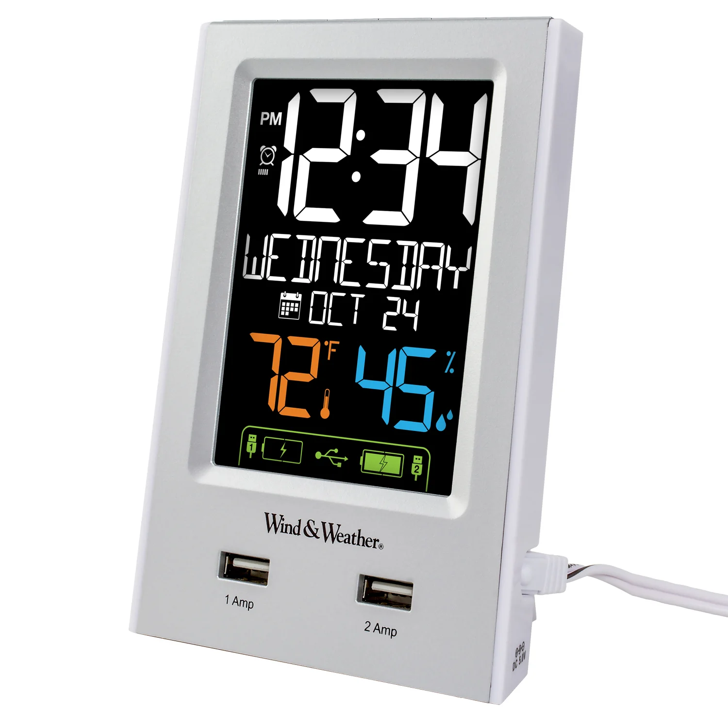 Alarm Clock Charging Station with Two USB Charging Ports - Image 2