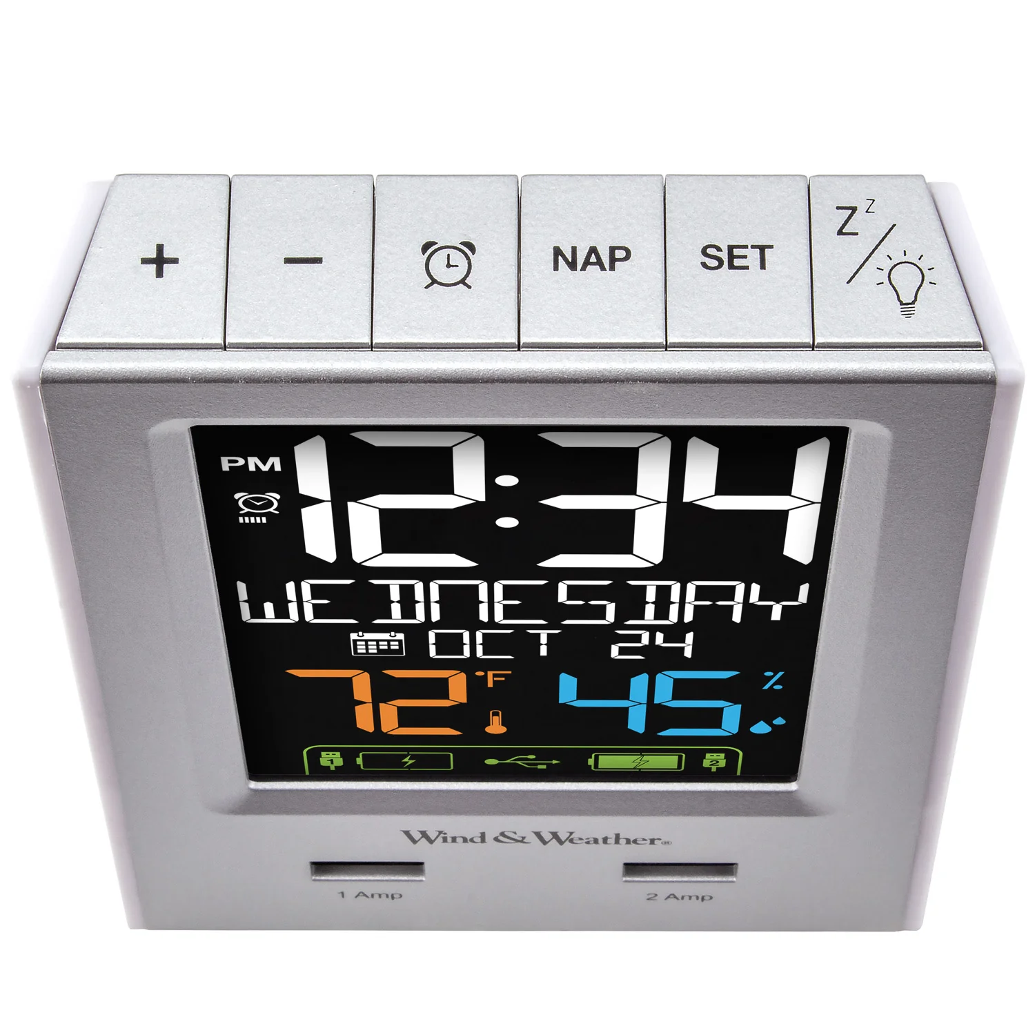 Alarm Clock Charging Station with Two USB Charging Ports - Image 3
